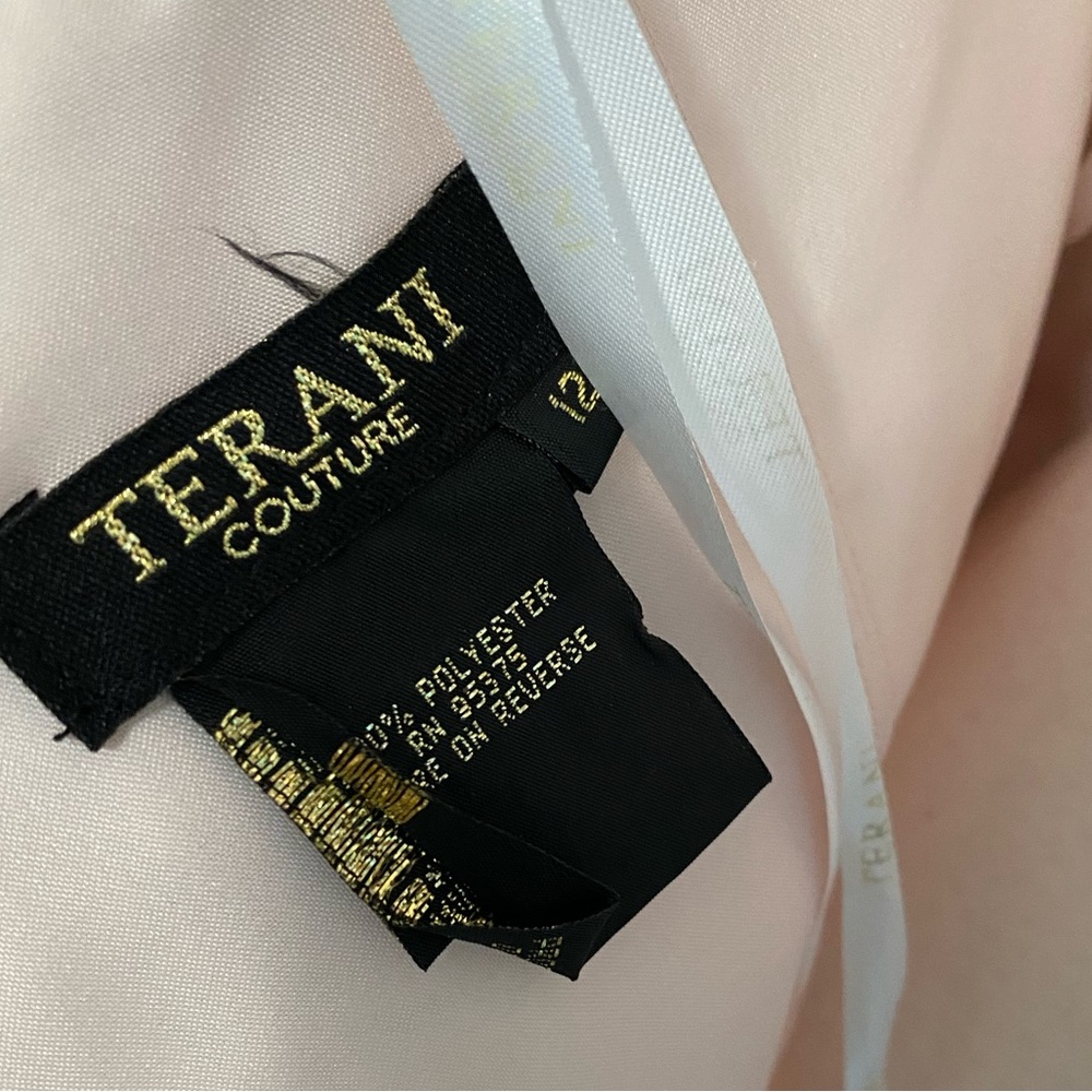 Terani couture pink champagne gown dress Sz-12 - Picture 5 of 6